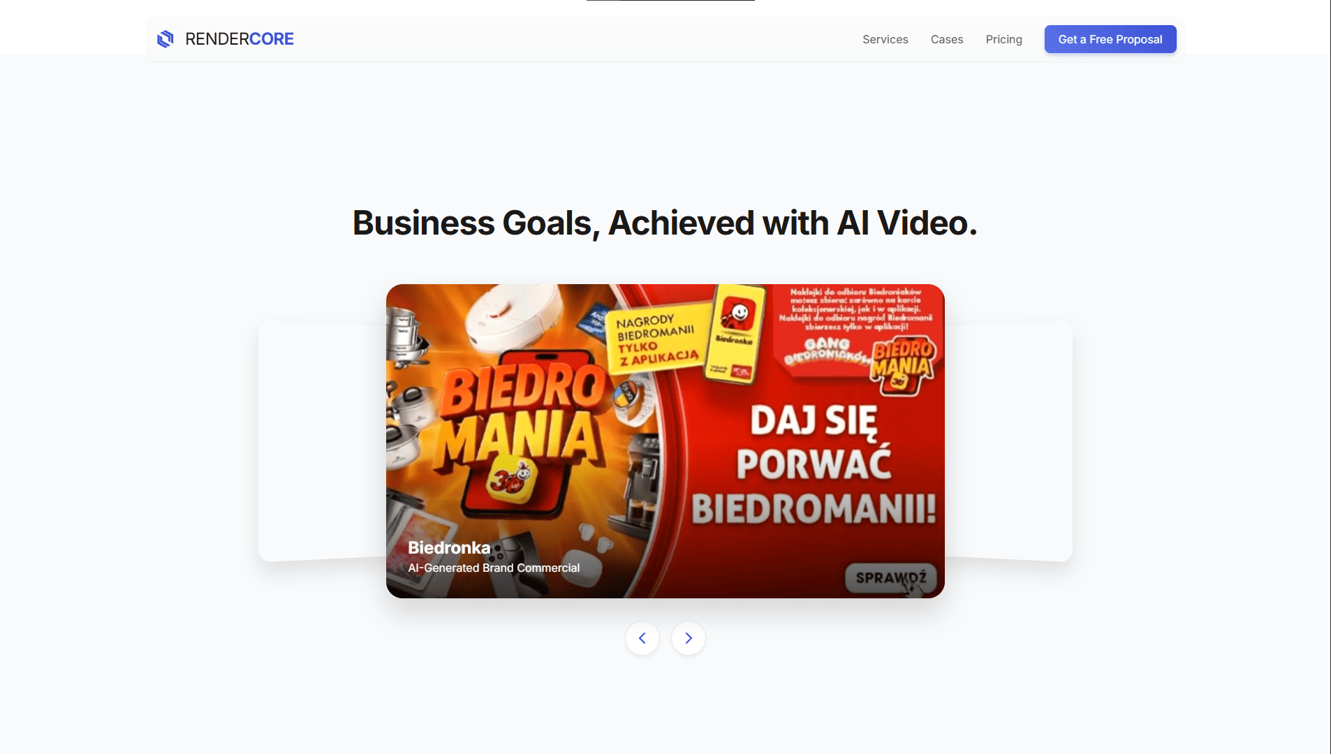 AI video platform case spread